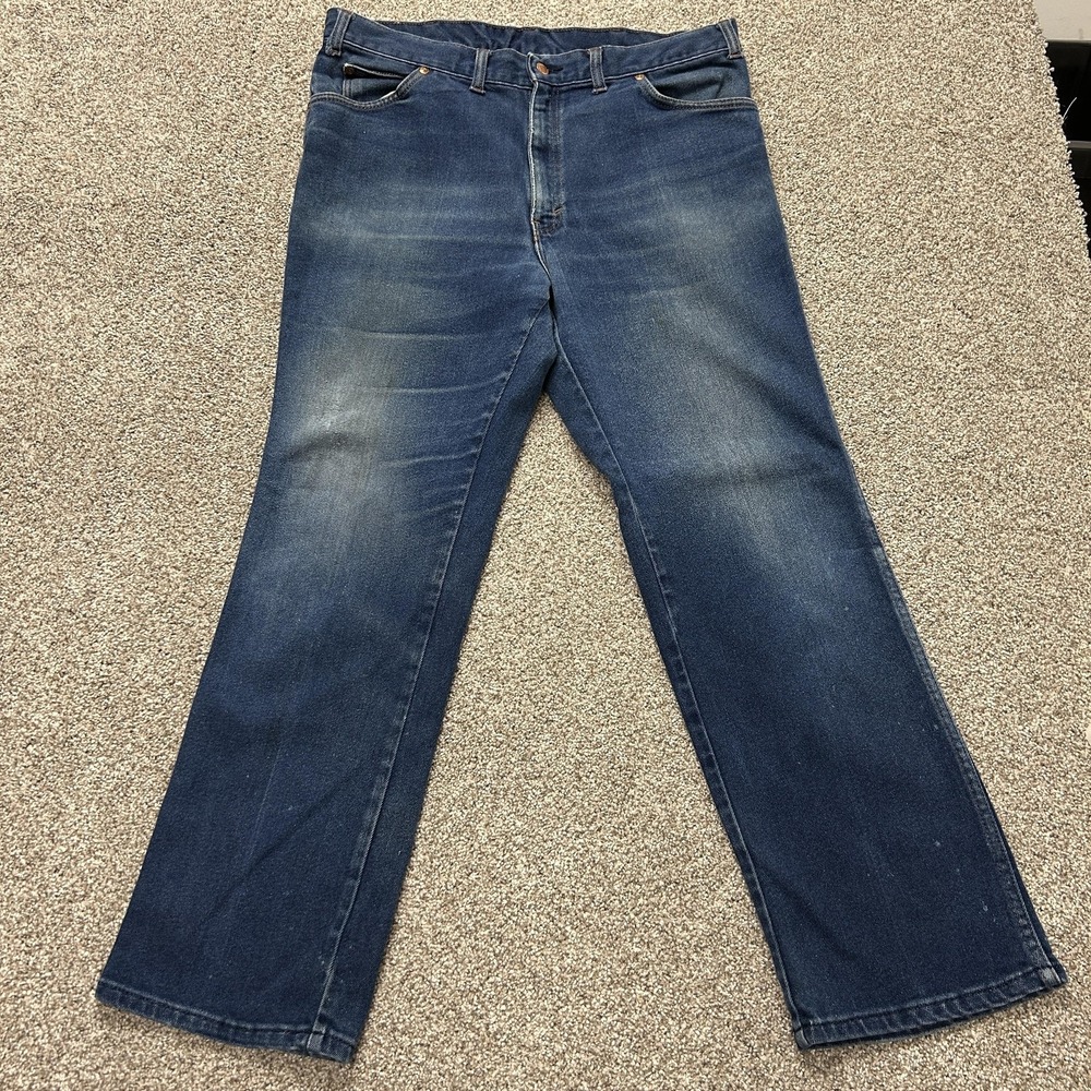 Vitage Lee Regular Fit Jeans Mens 38x32 Medium Wash Blue Denim Straight Leg USA